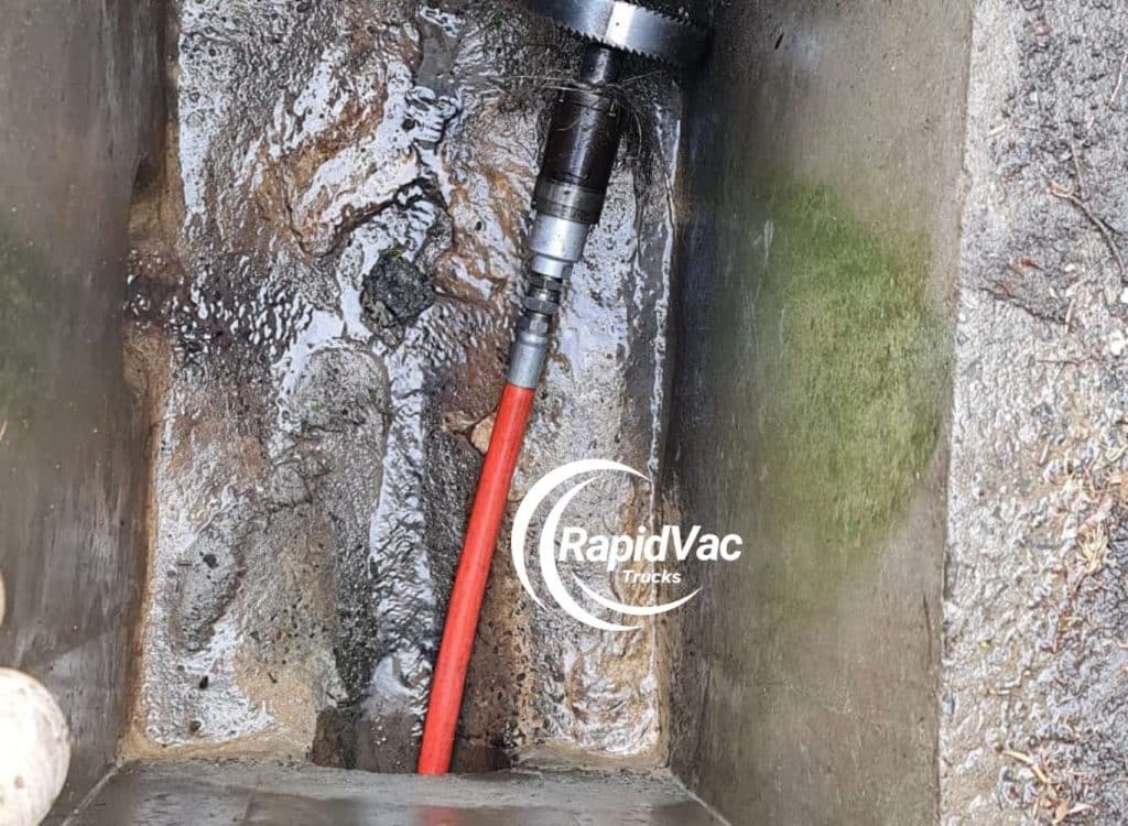 Vacuum truck and hydro jetting service for blocked stormwater drains in Perth.