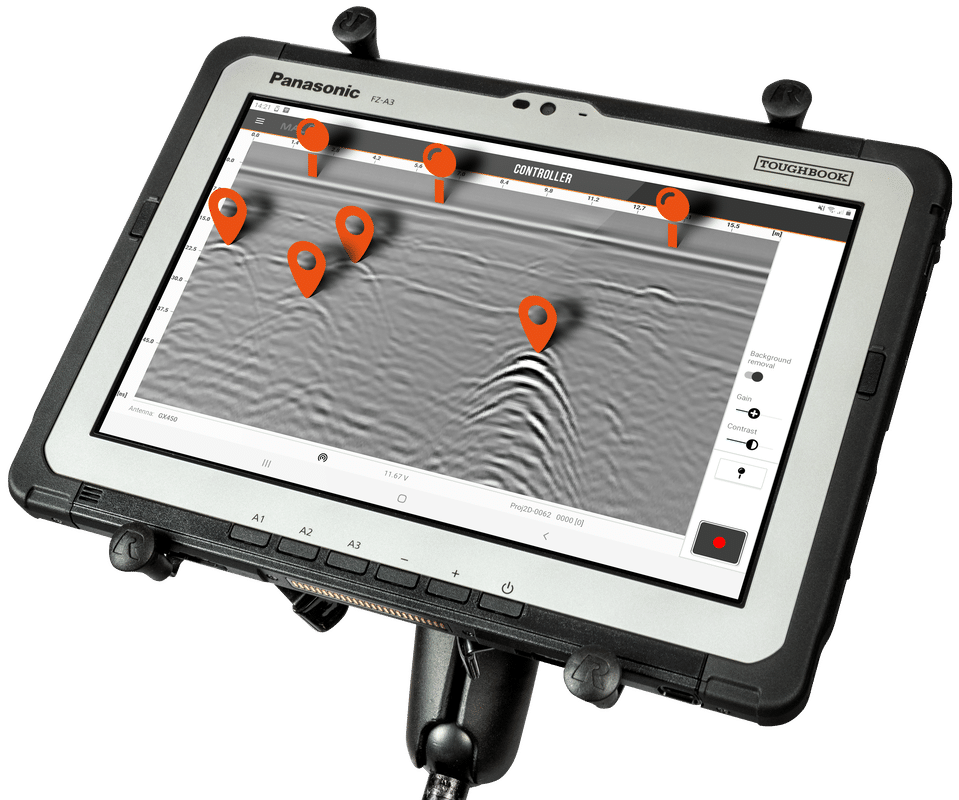 Mal Controller App Panasonic Tablet Ram Holder With Markers Orig Ground penetrating radar